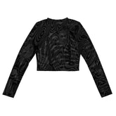 RIPNDIP Hypnotic Crop Mesh Long Sleeve (Black)