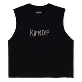 RIPNDIP OG RIPNDIP Cropped Rhinestone Tank (Black)