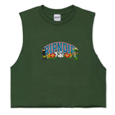 RIPNDIP Summer Friends Cropped Tank (Olive)