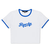 385429 Los Ripndip Cropped Ringer Tee (White)
