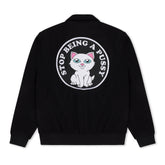 RIPNDIP Stop Being A Pussy Varsity Jacket (Black)