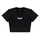 RIPNDIP DND Cropped Baby Tee (Black Vintage)