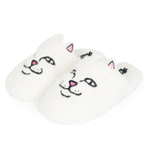RIPNDIP Nerm Face Fuzzy House Slippers (White)