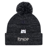 RIPNDIP Lord Nermal Pom Beanie (Black/Charcoal)