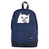 RIPNDIP Lord Nermal Velcro Hands Corduroy Backpack (Navy)