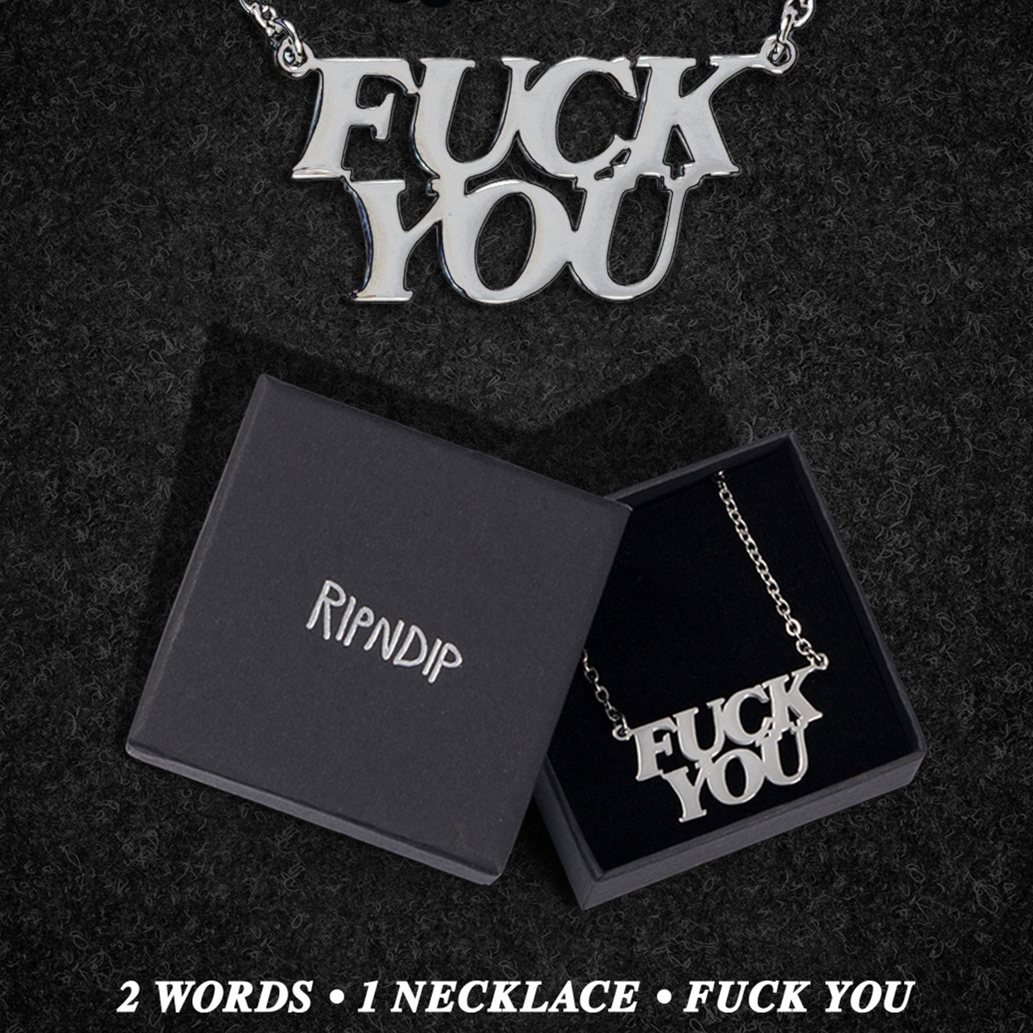 RIPNDIP Fuckin Fuck Pendant Necklace (Silver)