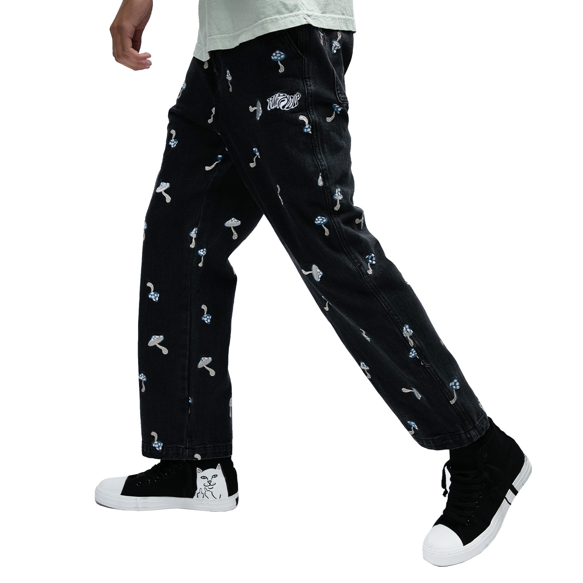 RIPNDIP Euphoria Wide Leg Denim Pants (Black Wash)