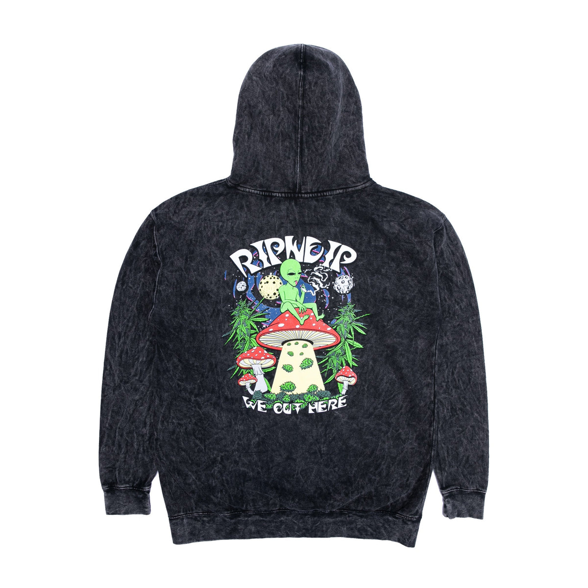 RIPNDIP We Out Here Smoking Hoodie (Black Mineral Wash)