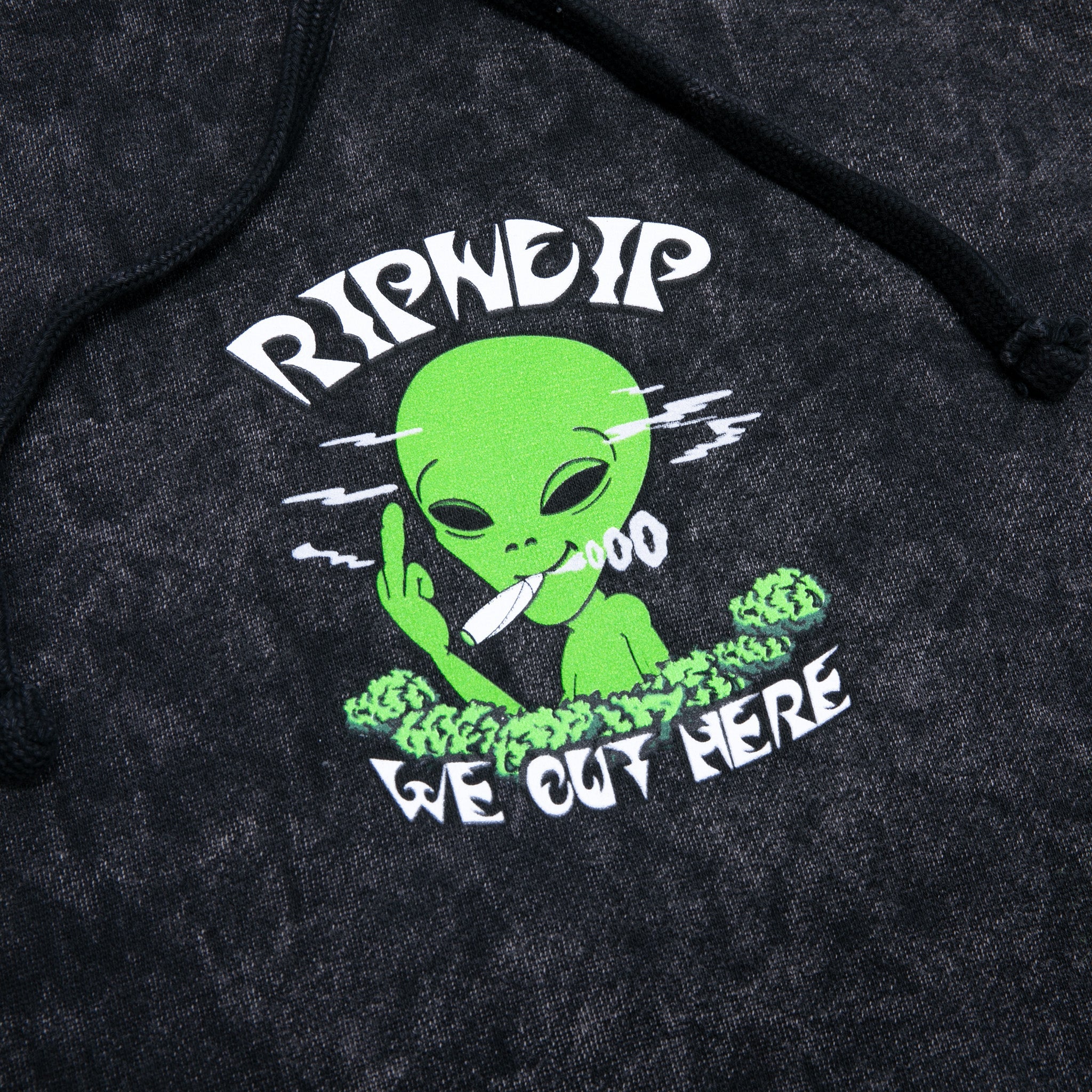 RIPNDIP We Out Here Smoking Hoodie (Black Mineral Wash)
