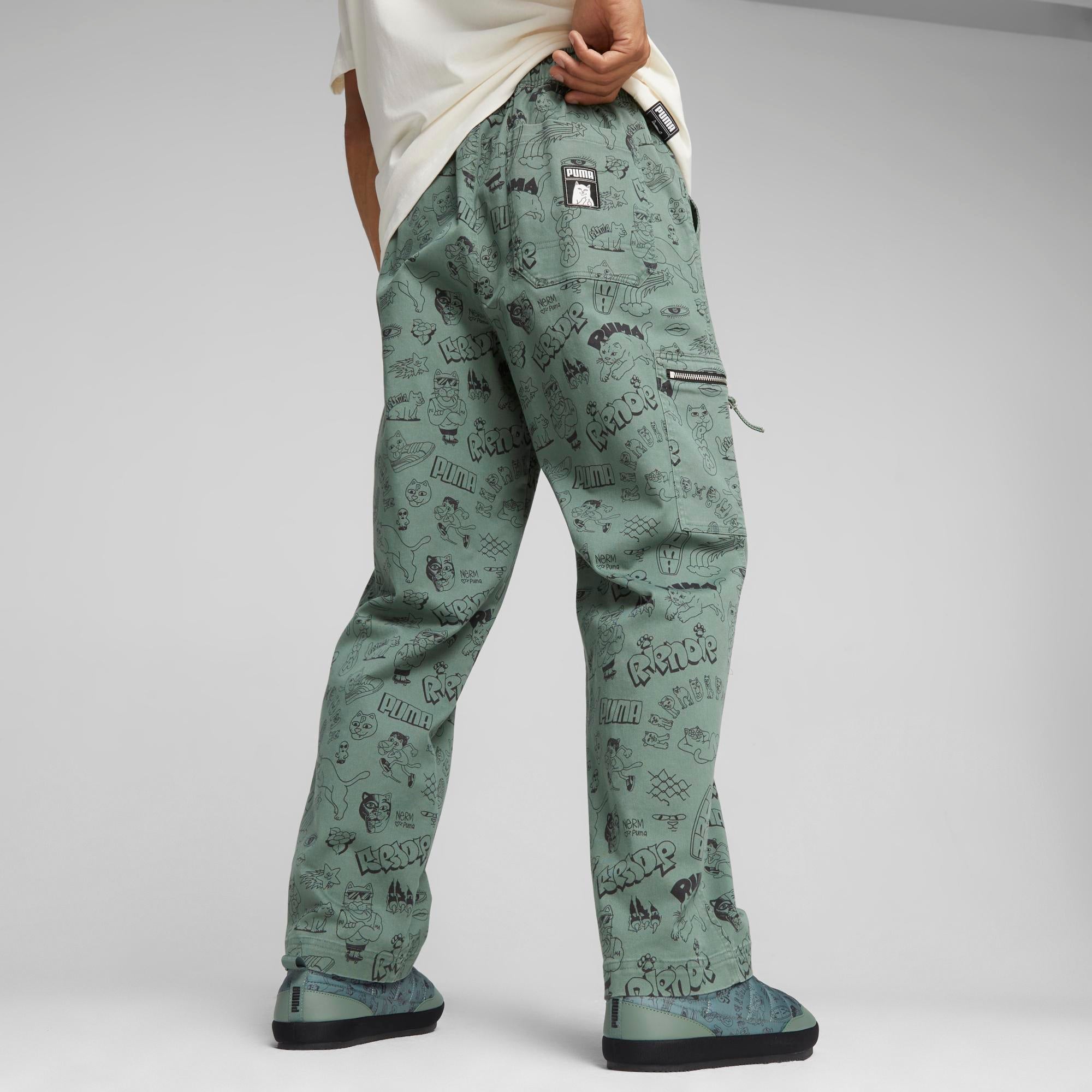 RIPNDIP PUMA X RIPNDIP AOP Twill Pants (Eucalyptus)