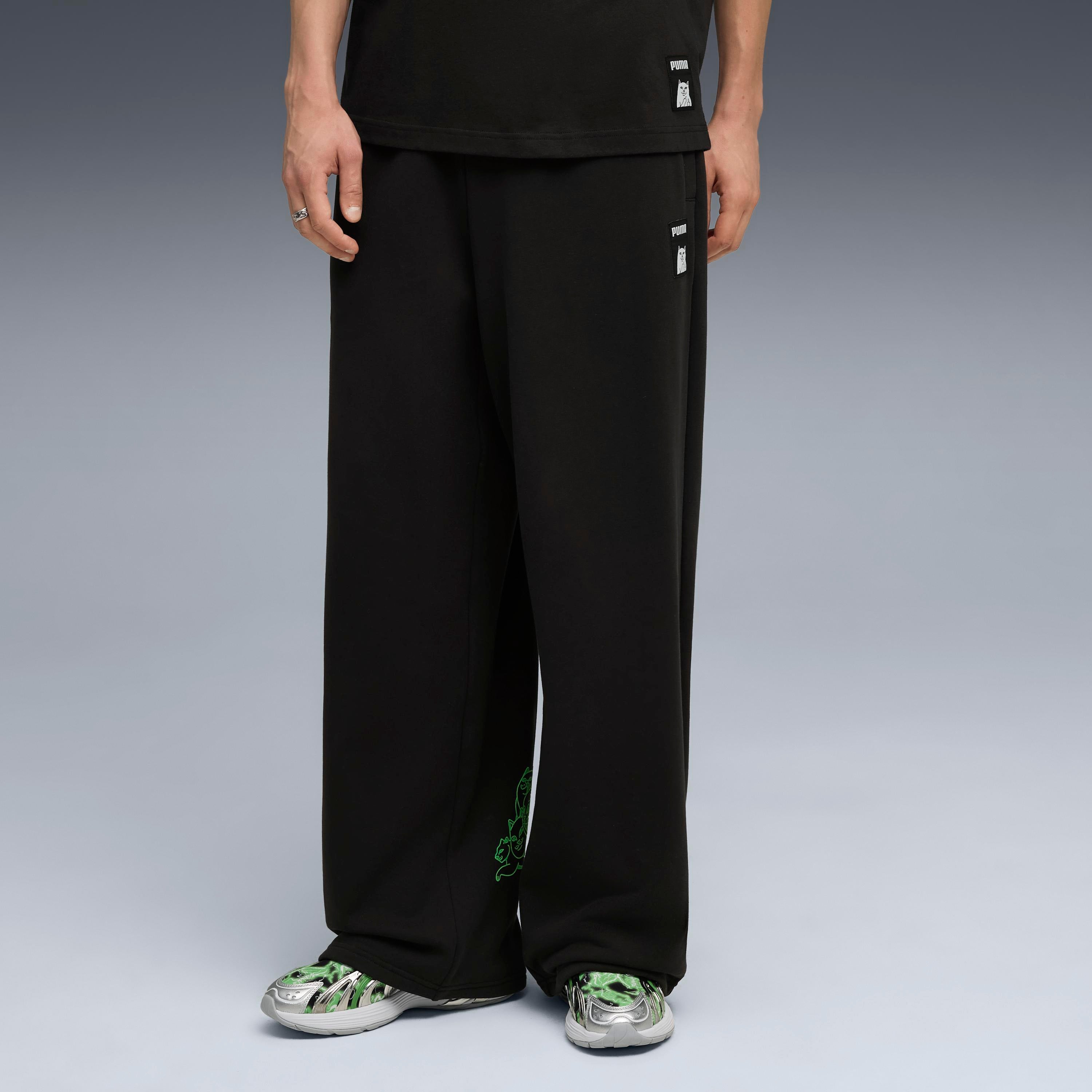 RIPNDIP PUMA X RIPNDIP Oversized Wide Sweatpants (Puma Black)