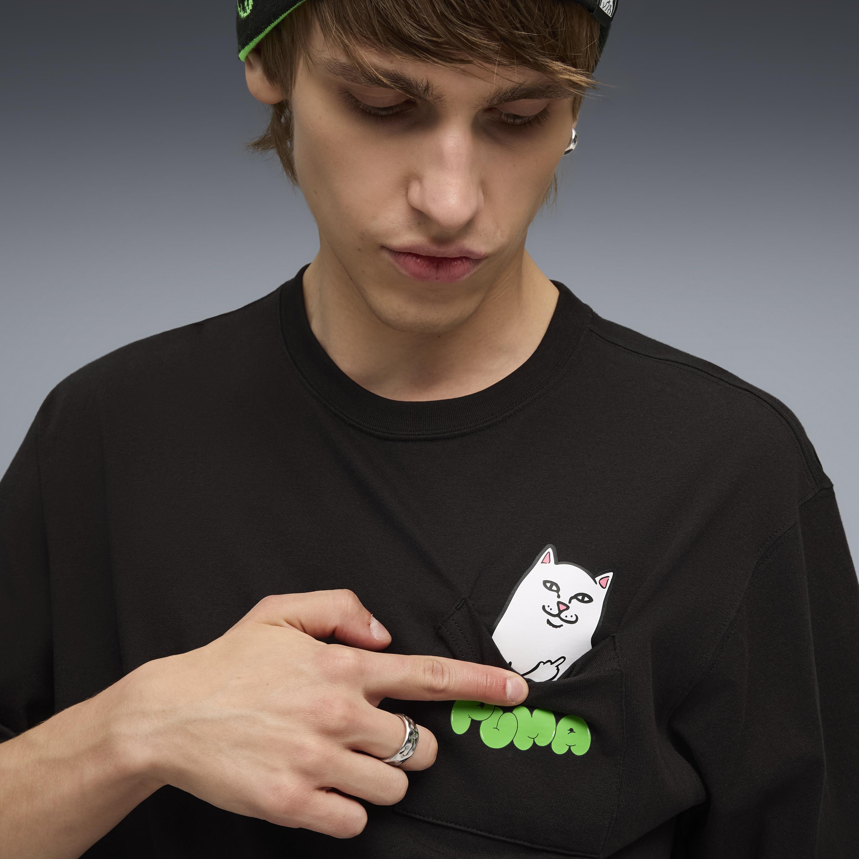 RIPNDIP PUMA x RIPNDIP Lord Nermal Pocket Tee (Black)