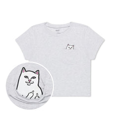 RIPNDIP Lord Nermal Cropped Baby Pocket Tee (Ash Heather)