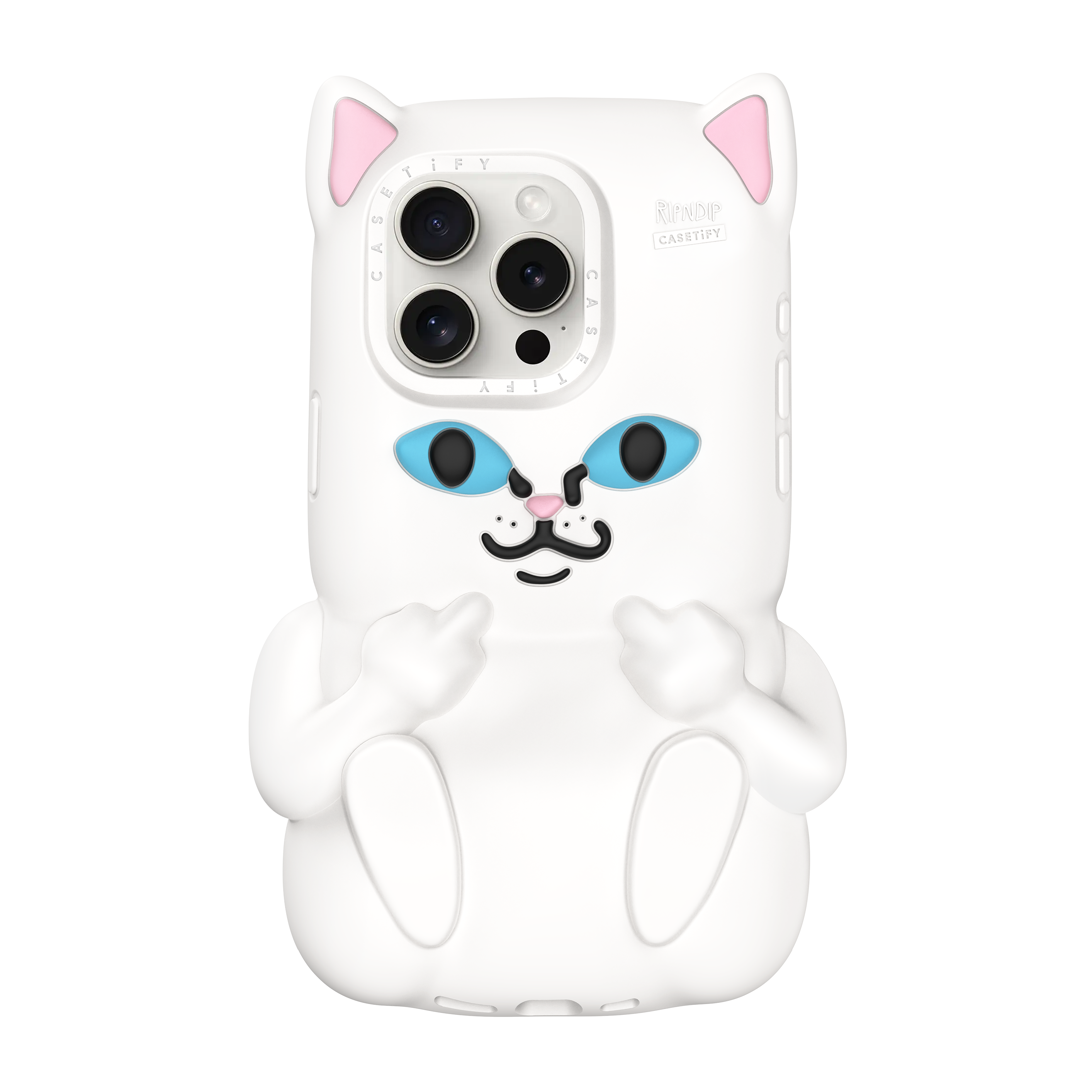 RIPNDIP CASETiFY x Ripndip Lord Nermal iPhone 3D Phone Case (White)