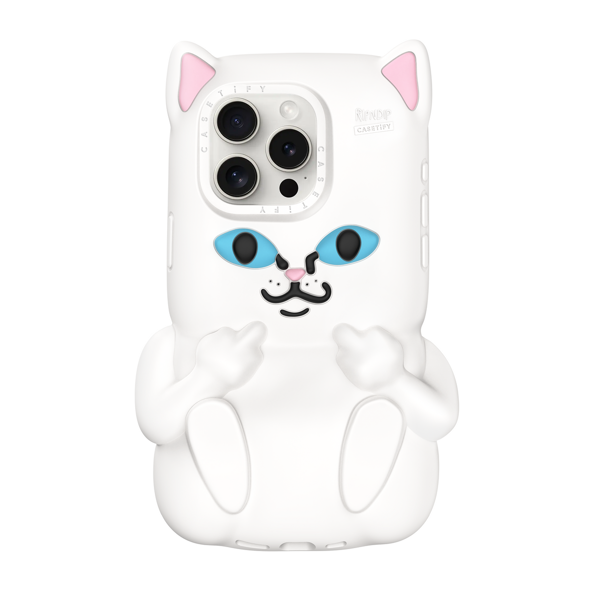 RIPNDIP CASETiFY x Ripndip Lord Nermal iPhone 3D Phone Case (White)