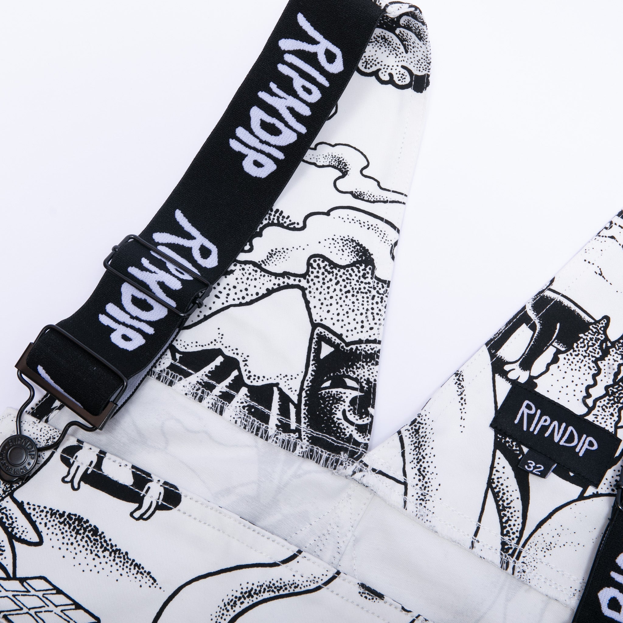RIPNDIP Dark Twisted Fantasy Overalls (Black/White)