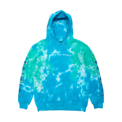 347215 Save the World Embroidered Hoodie (Aqua/Green Tie Dye)