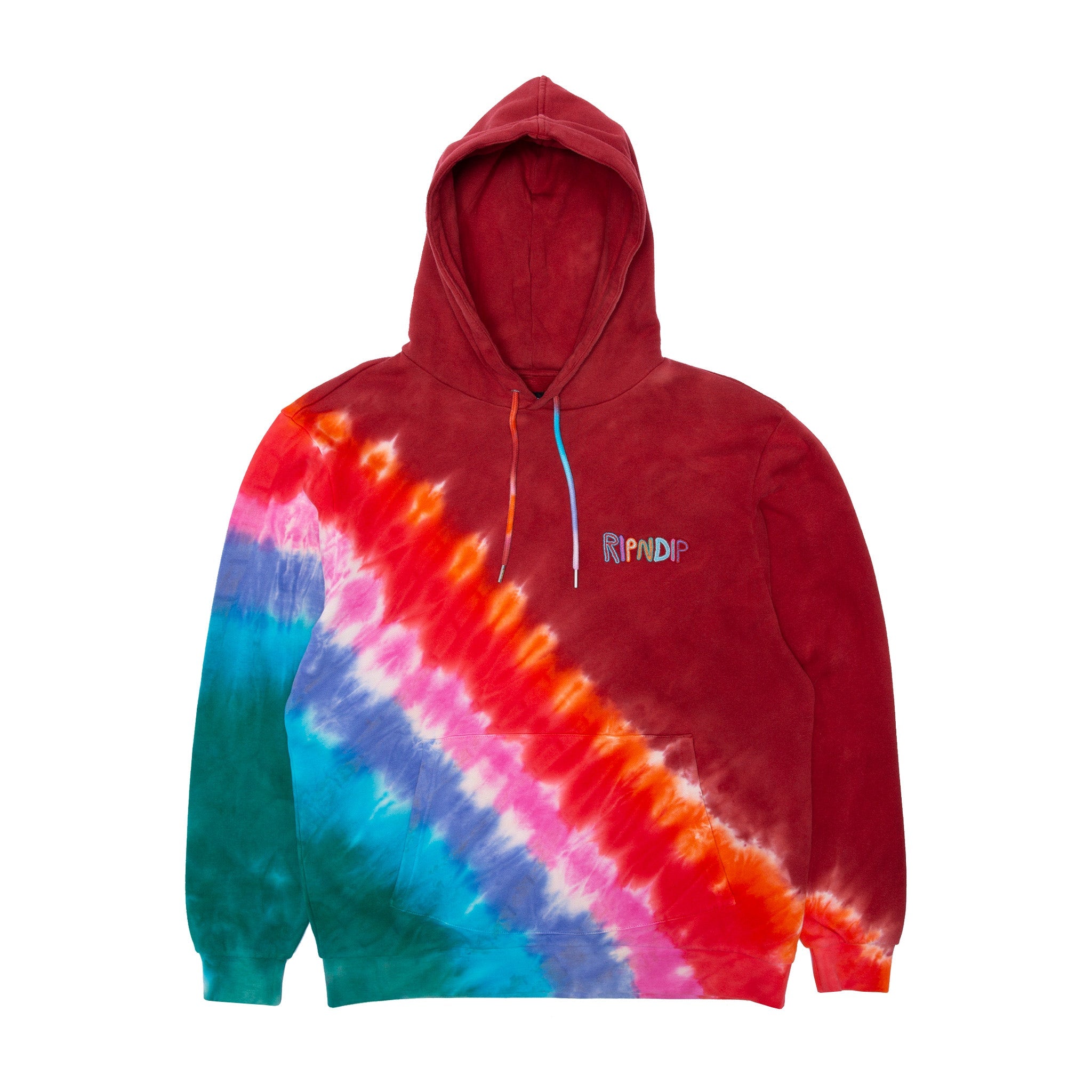 347216 OG Prisma Embroidered Hoodie (Red Tie Dye)