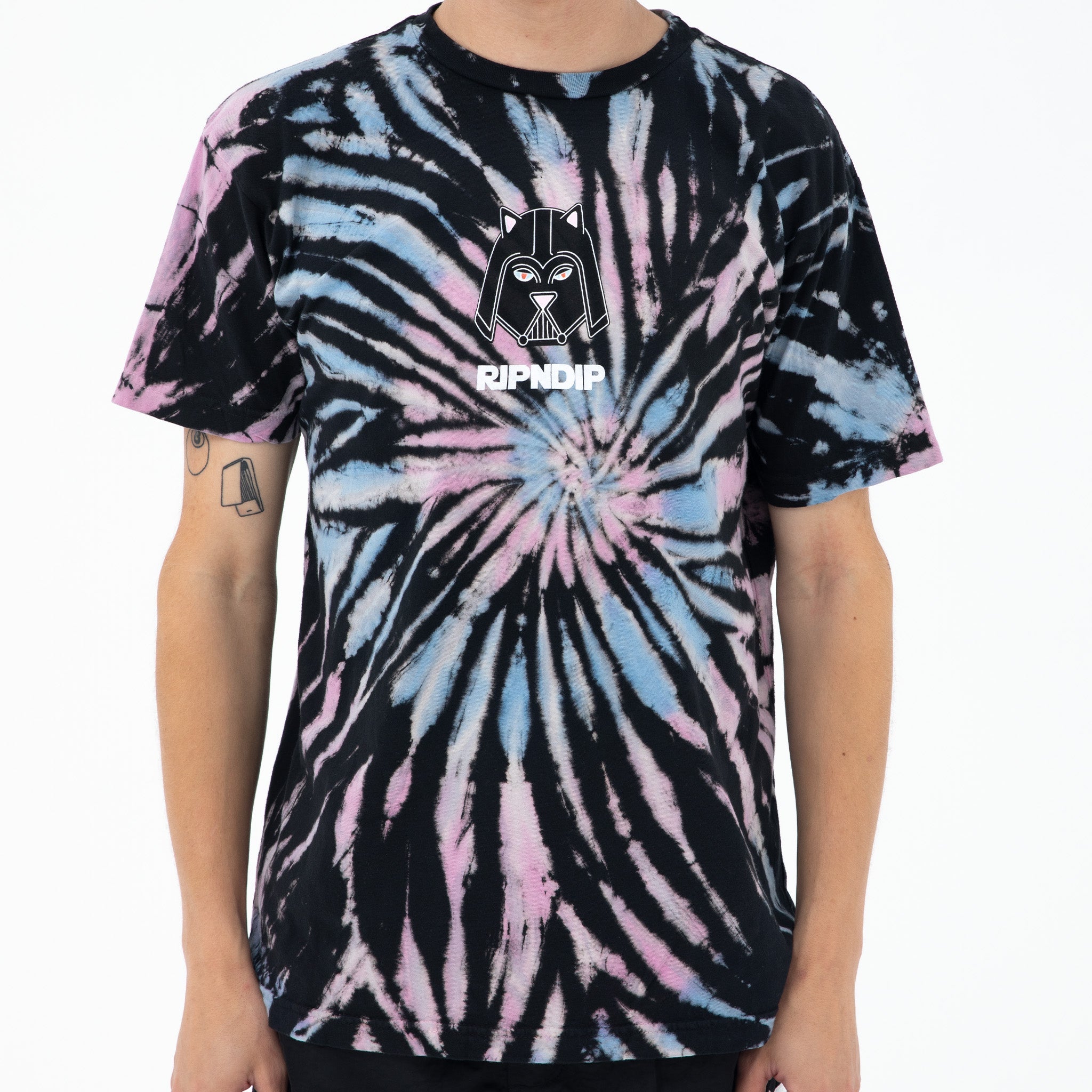 RIPNDIP Far Far Away Tee (Black/Pink/Blue Spiral Dye)