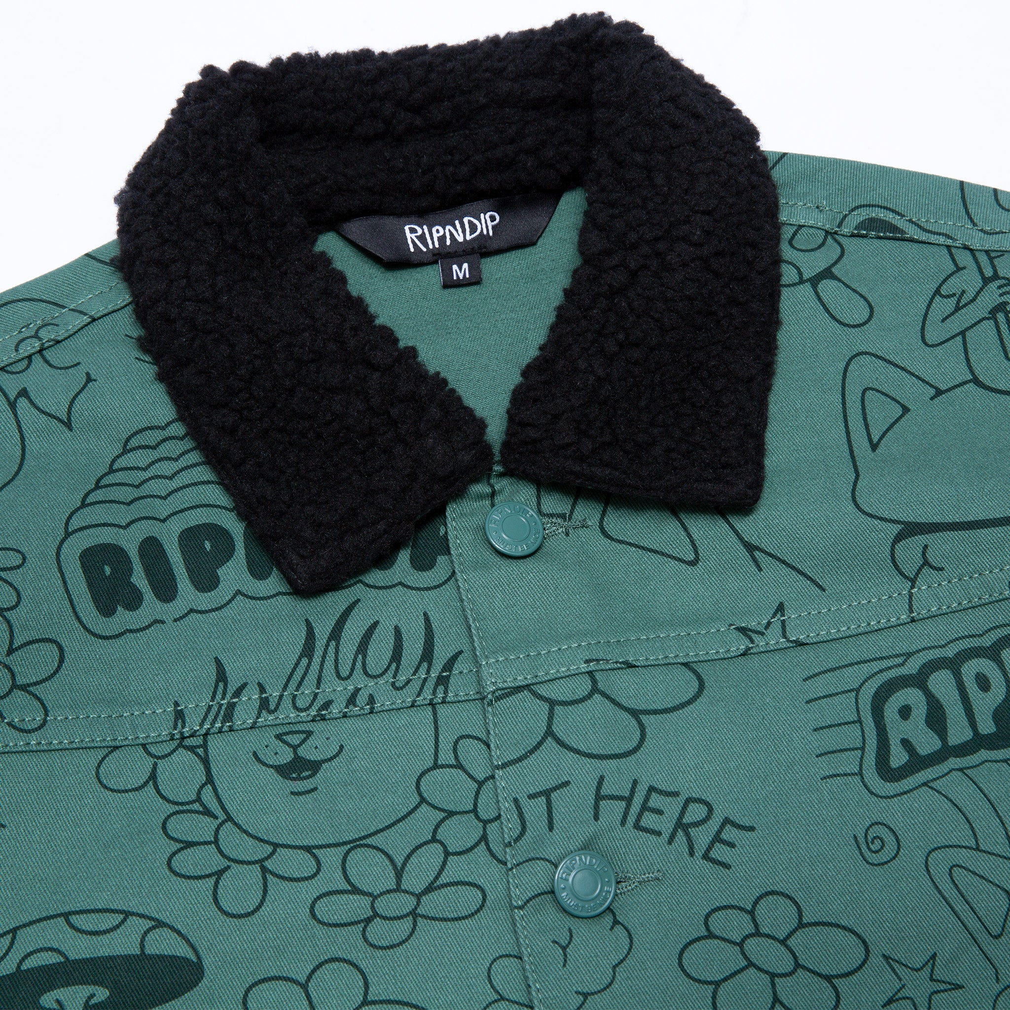 RIPNDIP Scribble Button Up Jacket (Forest Green)