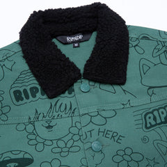RIPNDIP Scribble Button Up Jacket (Forest Green)