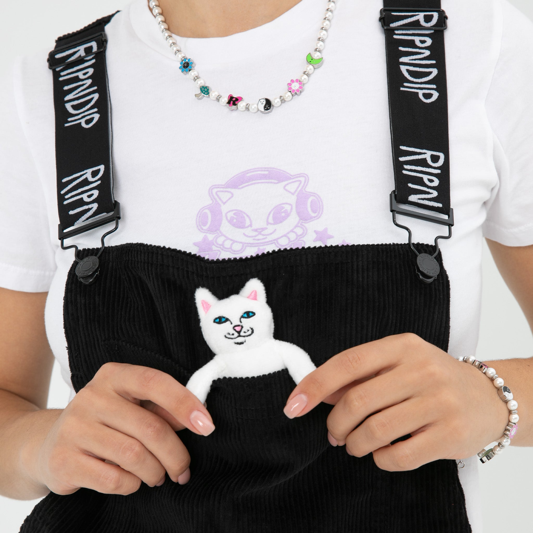 RIPNDIP Nermy Buddy Corduroy Overalls (Black)