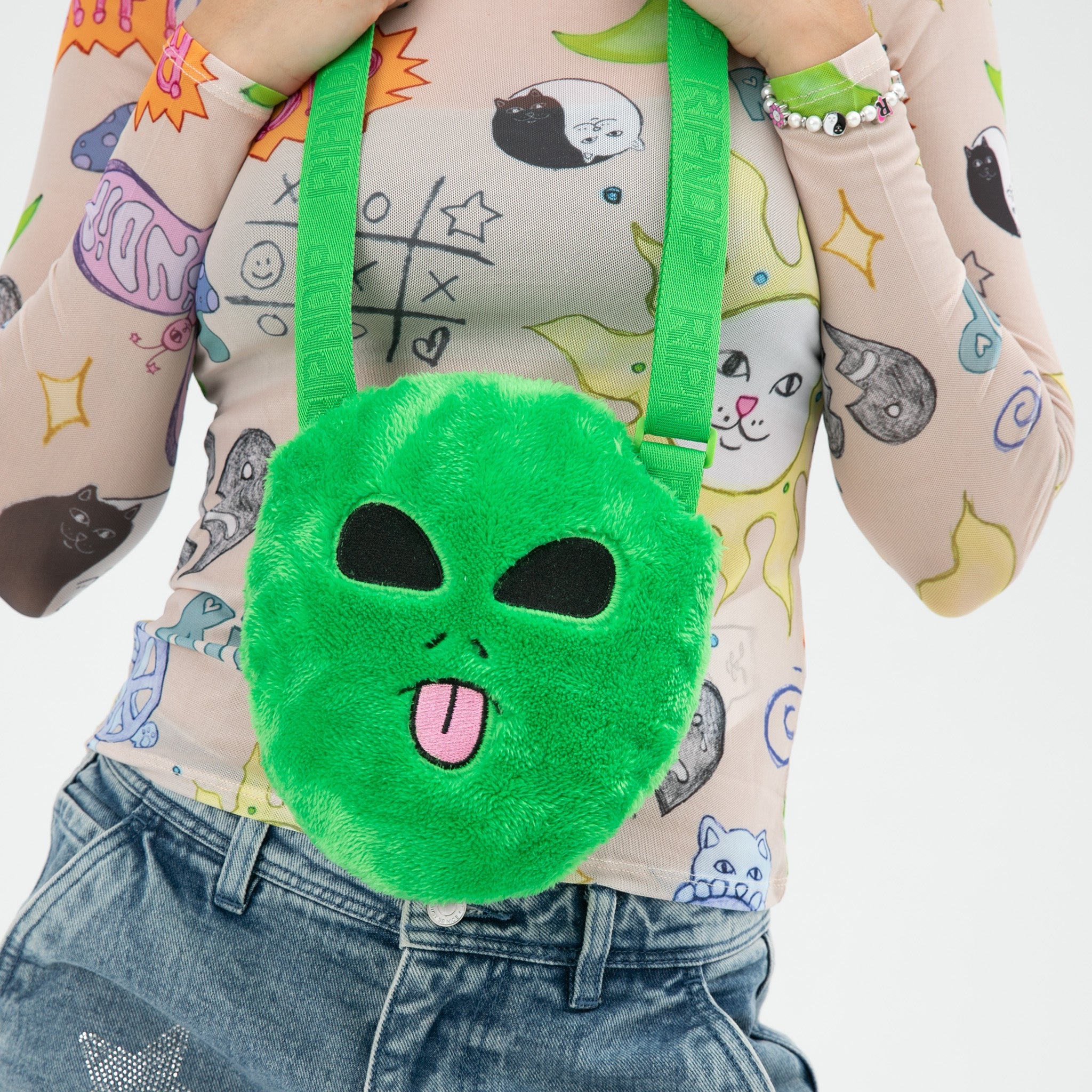RIPNDIP Lord Alien Sherpa Crossbody Bag (Green)