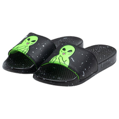 361971 We Out Here Slides (Black/Neon Green)