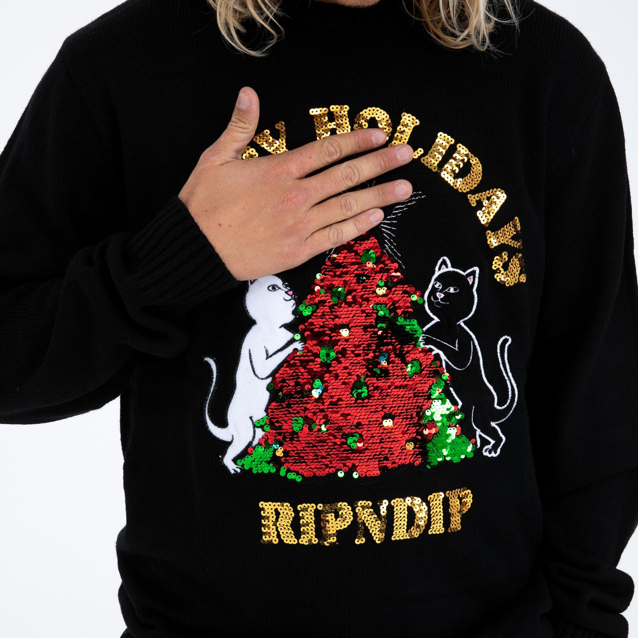 RIPNDIP Litmas Tree Knitted Sweater (Black)