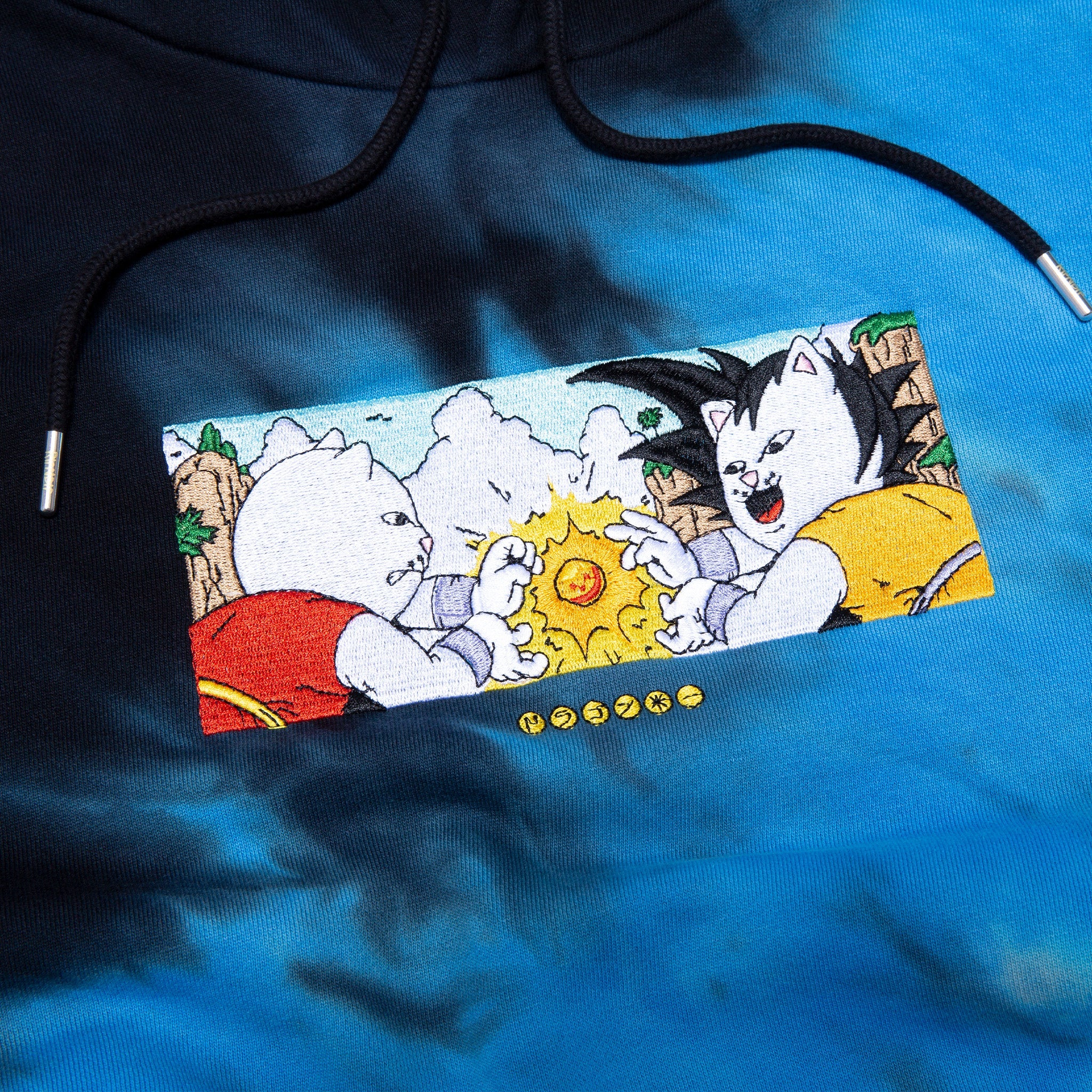 RIPNDIP Nermku Battle Hoodie (Black/Blue Dye)