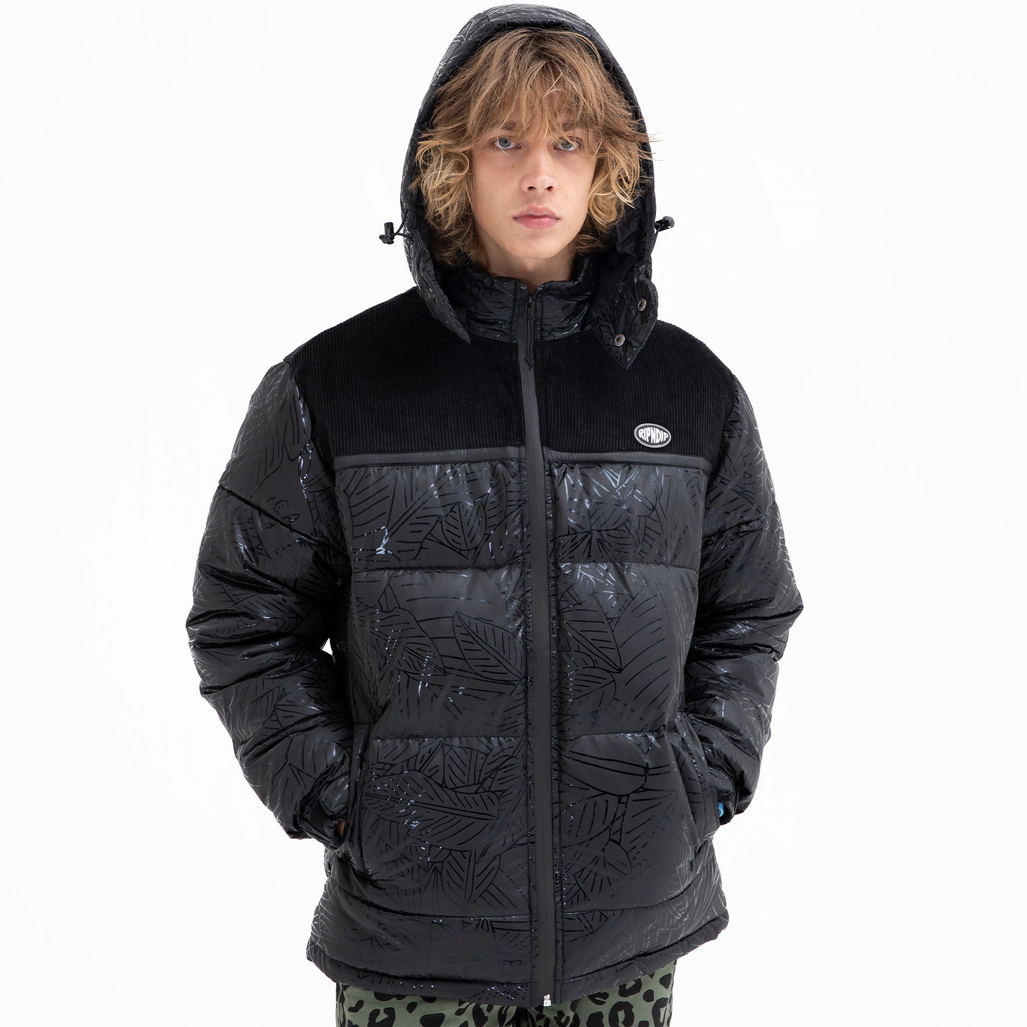 RIPNDIP Griffith Hooded Puffer Jacket (Black)