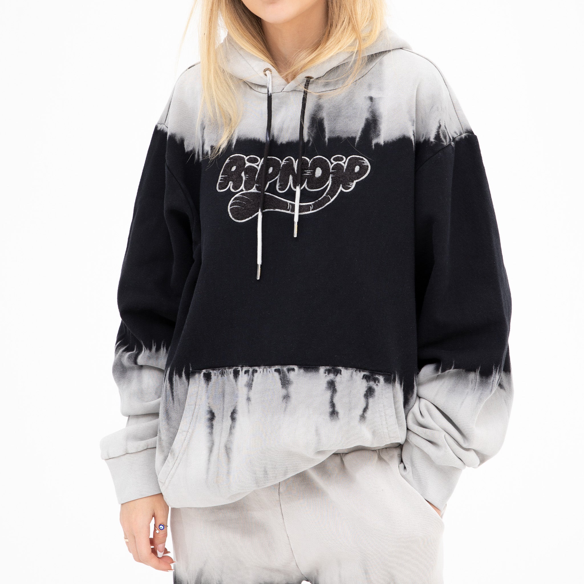 351541 Ripntail Hoodie (Tan/Black Stripe Dye)