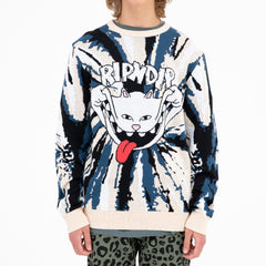 RIPNDIP Big Smile Knit Sweater (Cream/Navy)