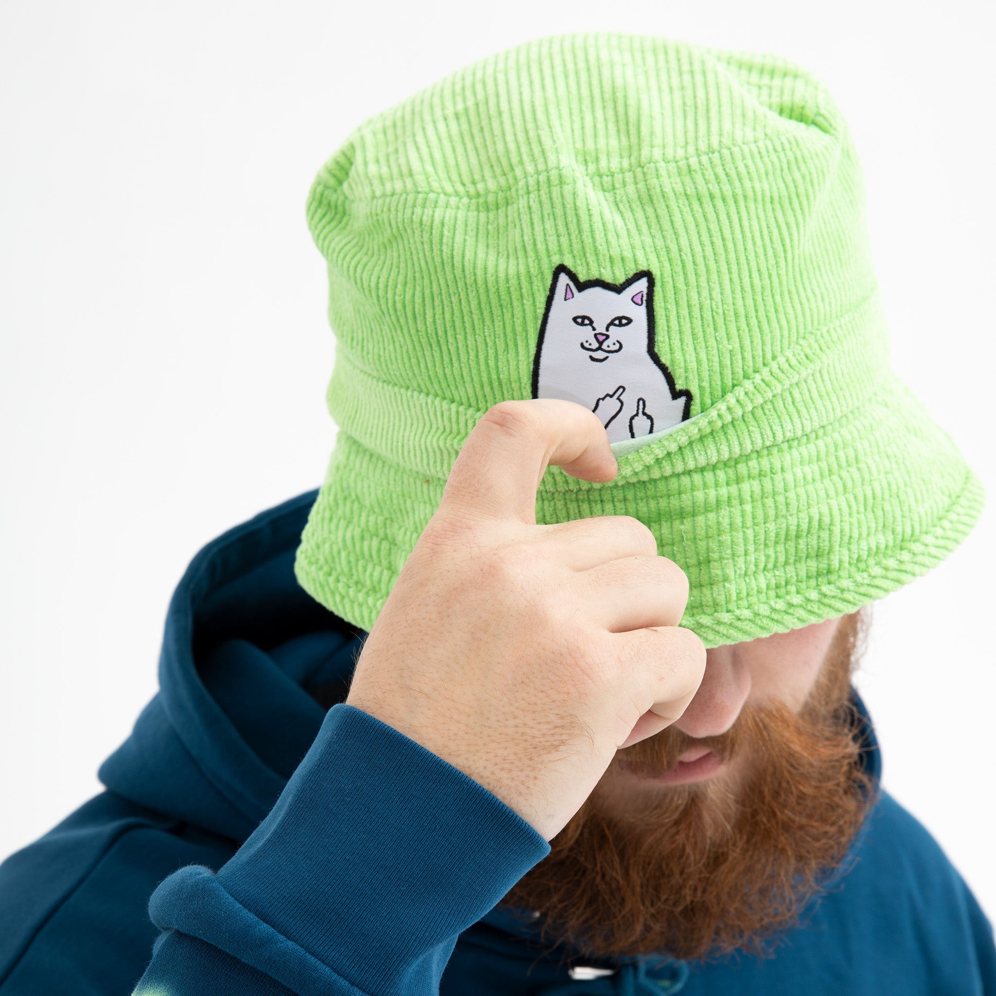 RIPNDIP Lord Nermal Corduroy Bucket Hat (Mint)