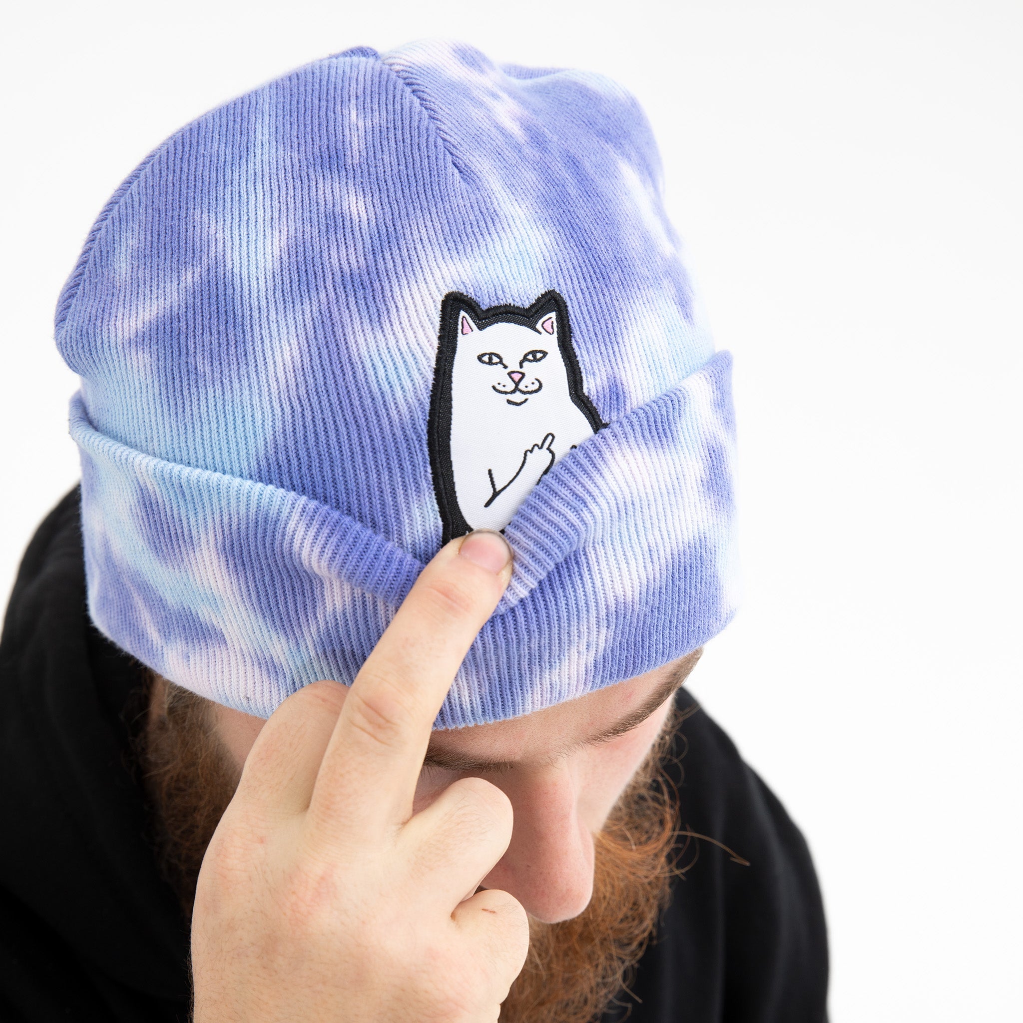 RIPNDIP Lord Nermal Tie Dye Beanie (Periwinkle)