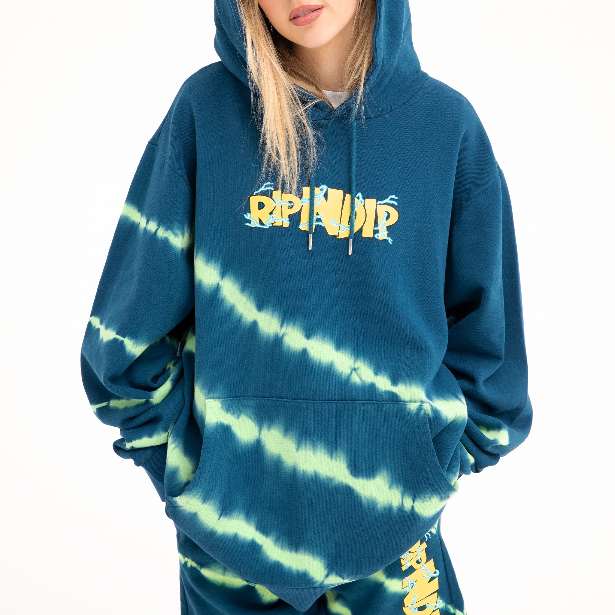 RIPNDIP Super Sanerm Hoodie (Navy/Neon Green Dye)