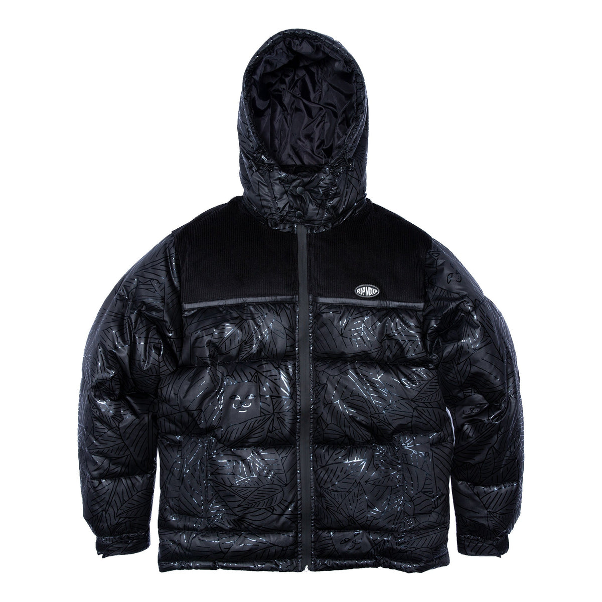 RIPNDIP Griffith Hooded Puffer Jacket (Black)