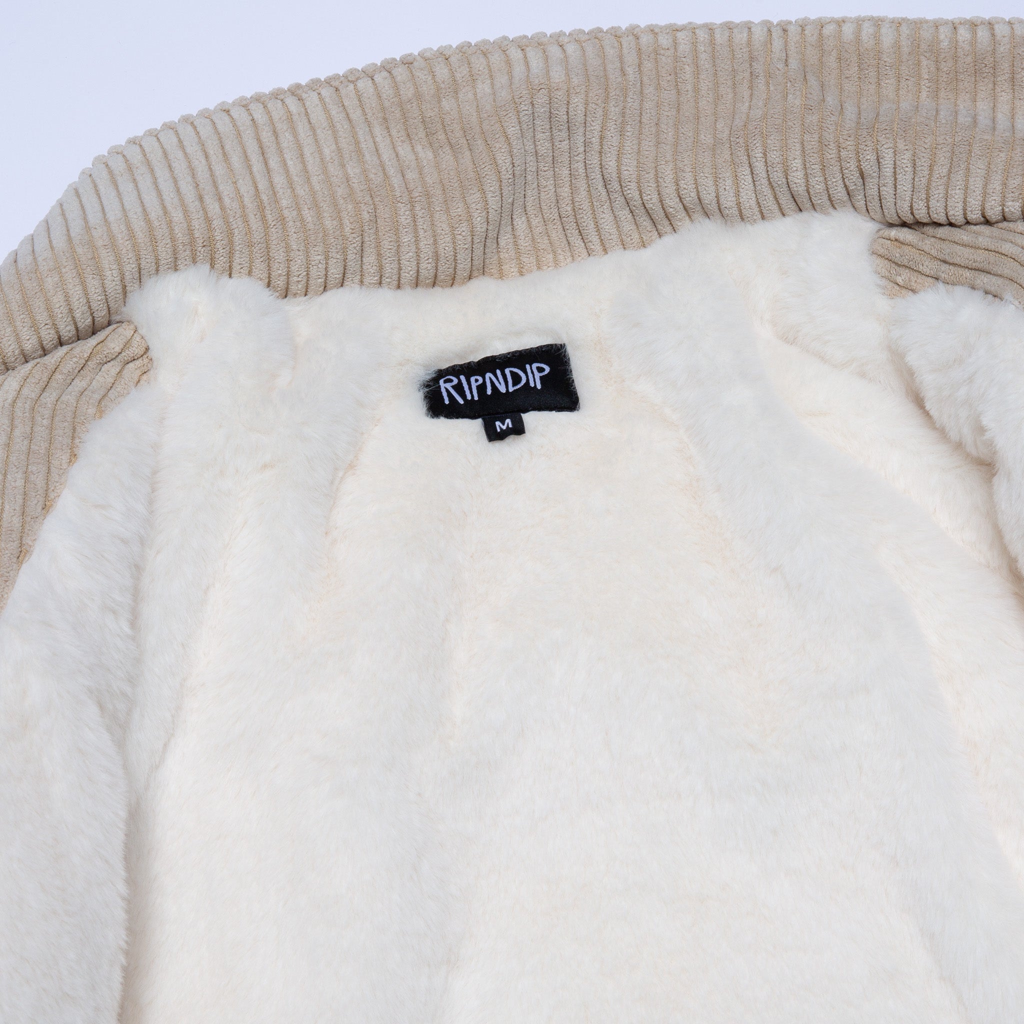 351545 Intertwined Corduroy Puffer Jacket (Khaki)