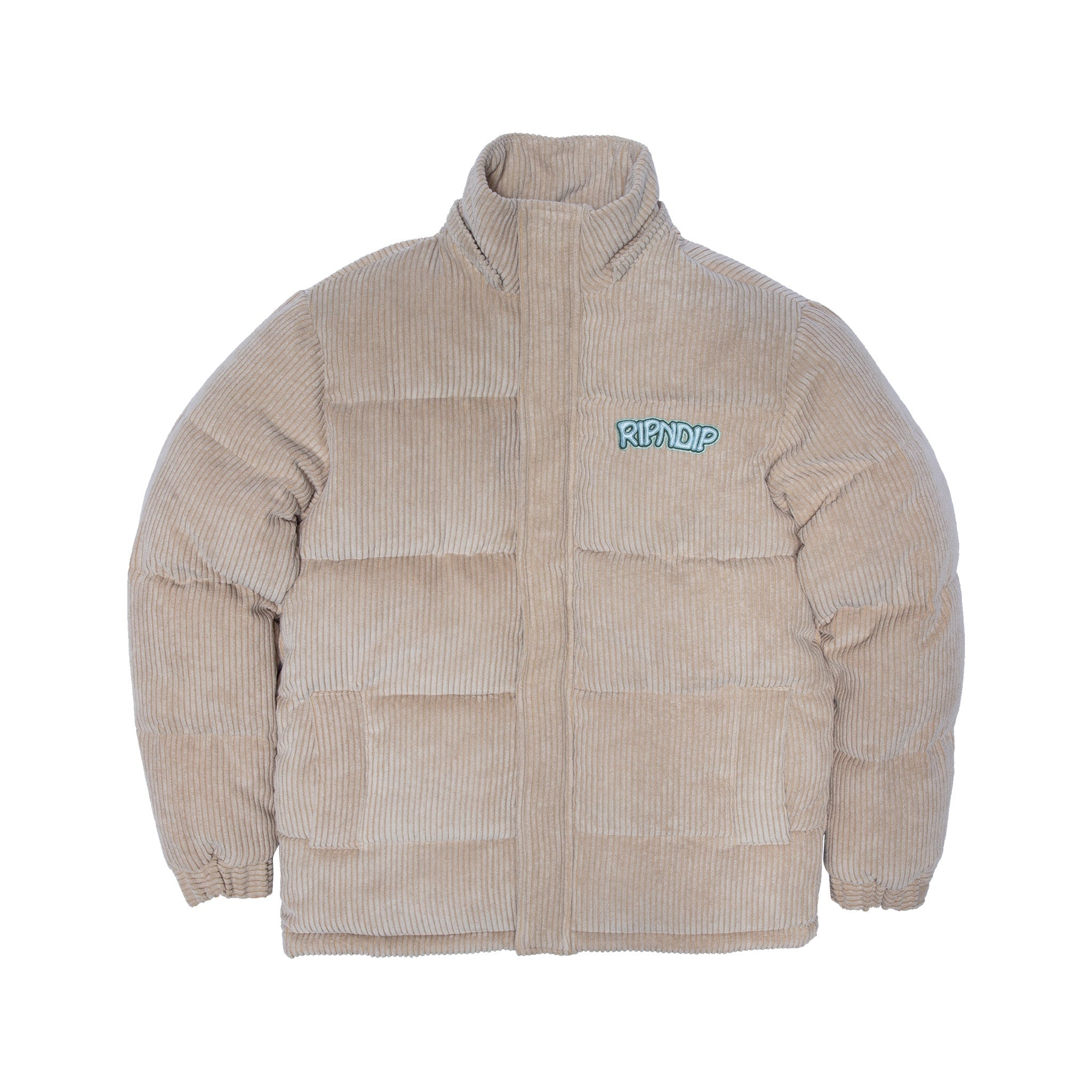 351545 Intertwined Corduroy Puffer Jacket (Khaki)