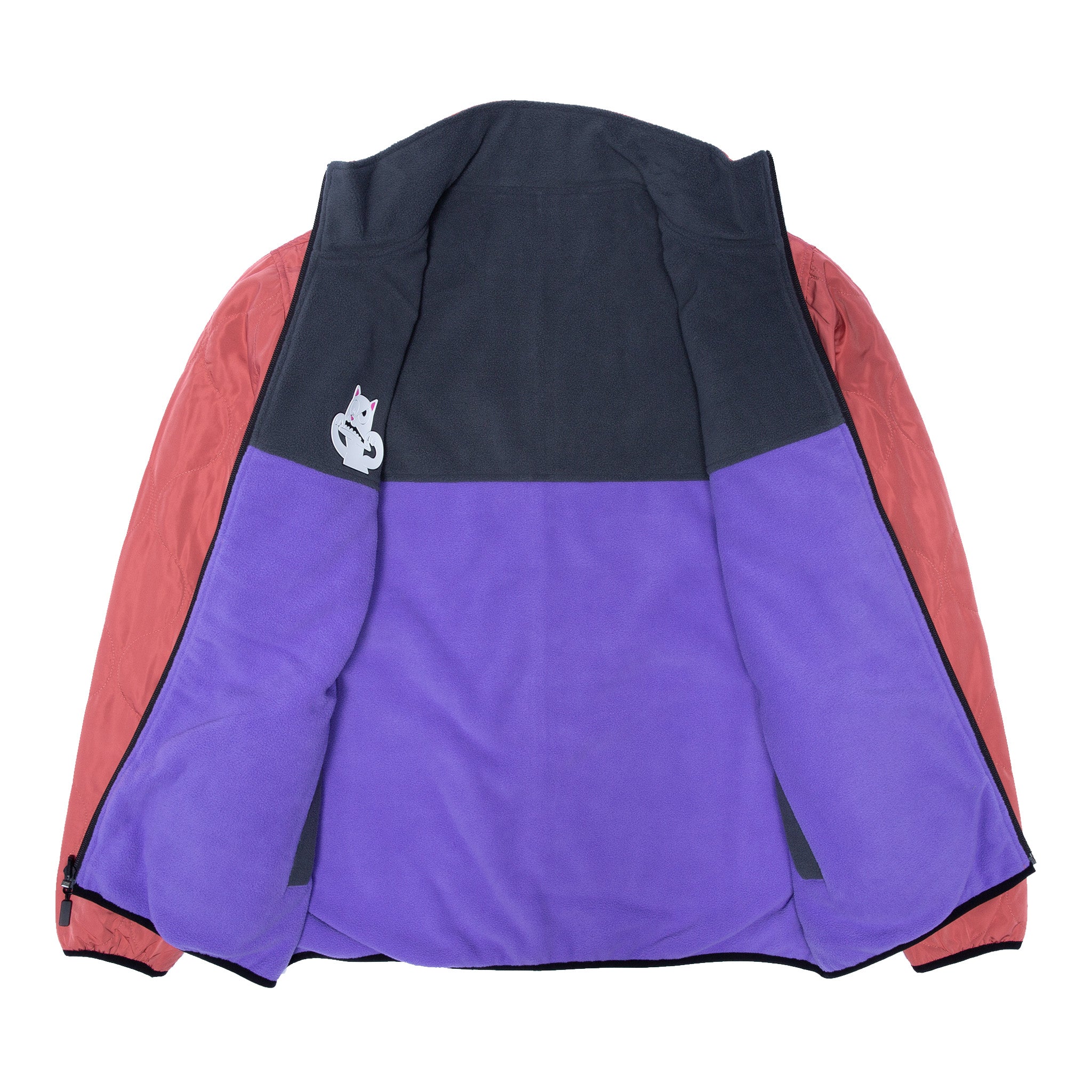 RIPNDIP Shmoody Polar Fleece Quilted Reversible Jacket (Clay/Purple)