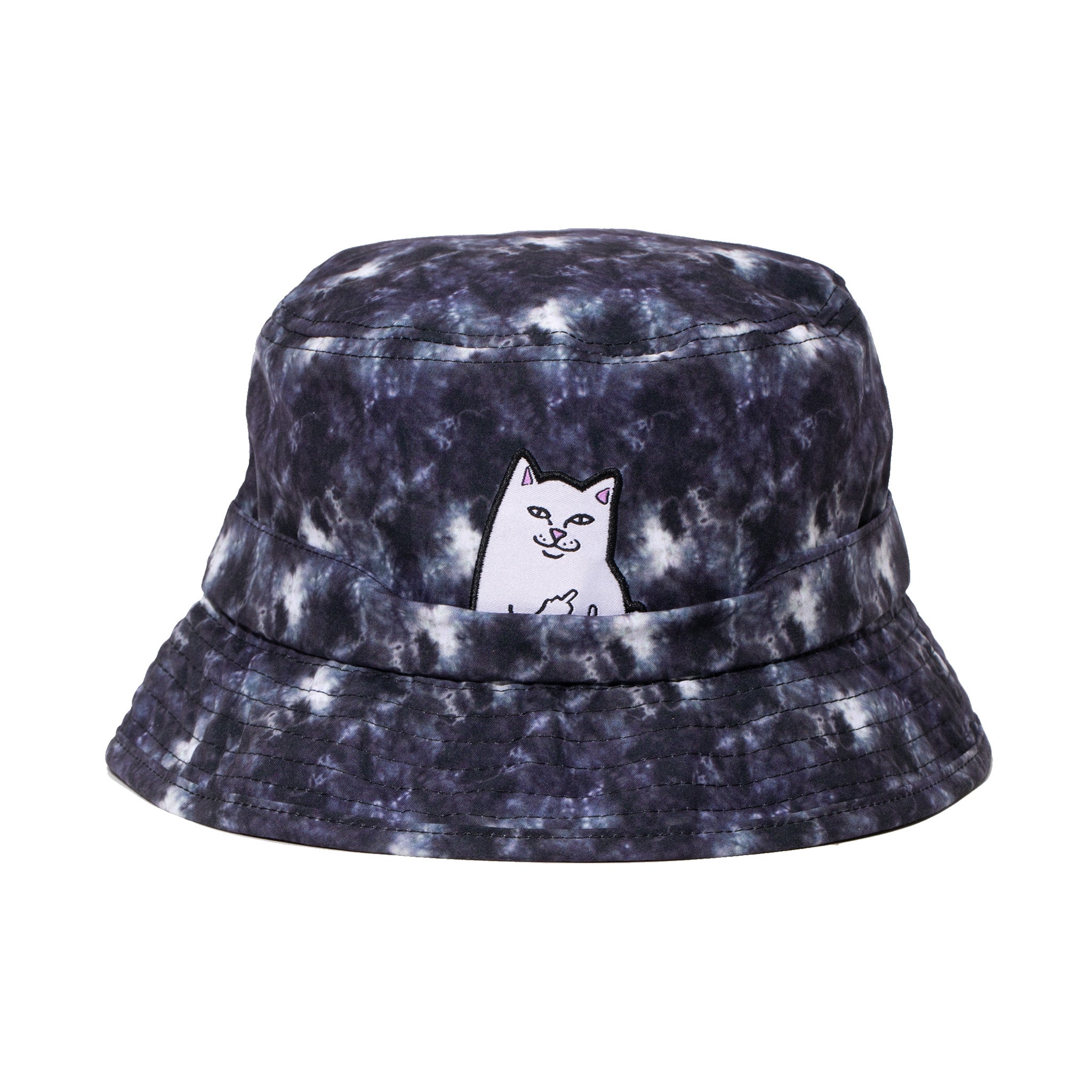 RIPNDIP Lord Nermal Tie Dye Bucket Hat (Black Lightning Wash)