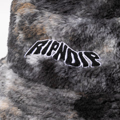 RIPNDIP Warped Tie Dye Sherpa Bucket Hat (Navy/Mauve)