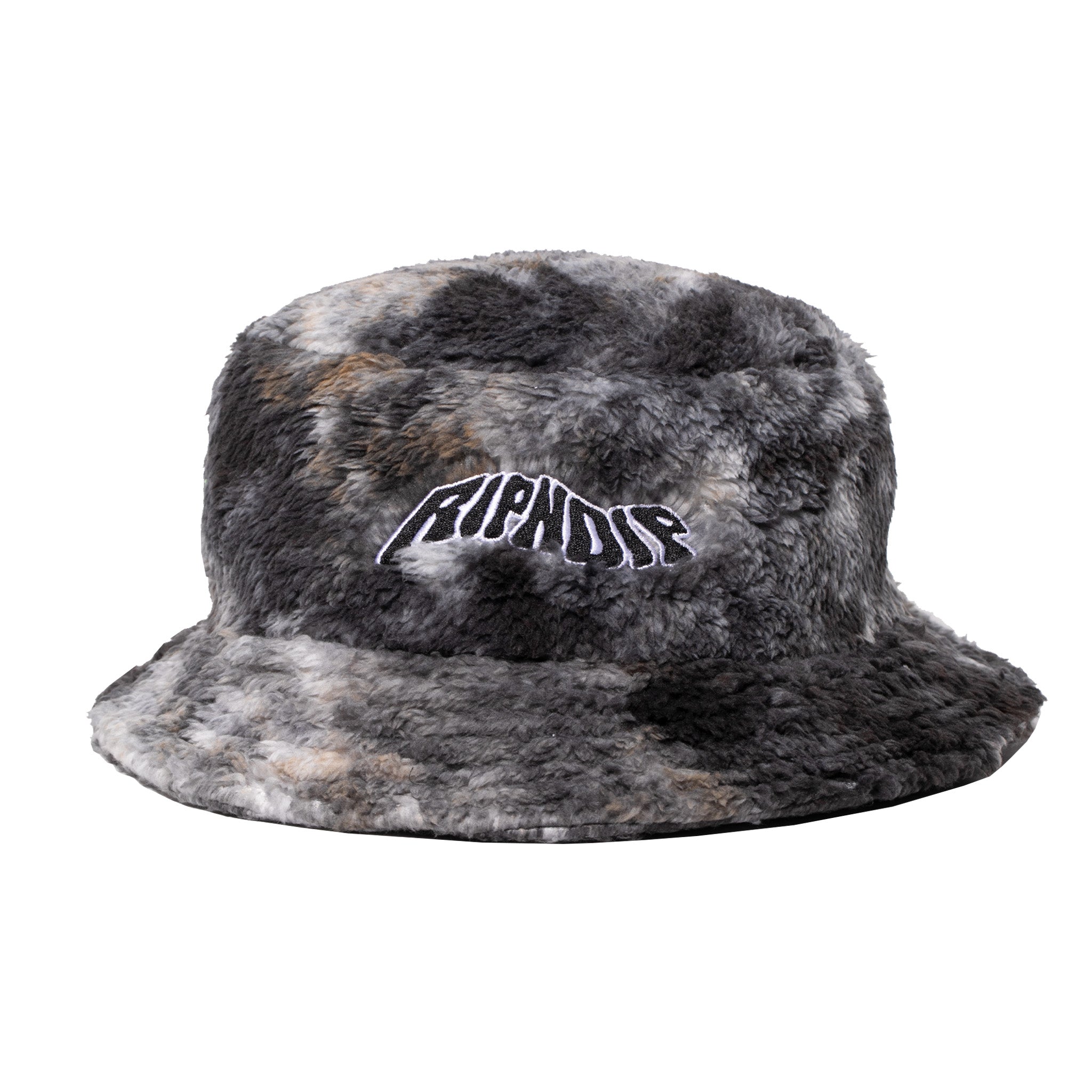 RIPNDIP Warped Tie Dye Sherpa Bucket Hat (Navy/Mauve)