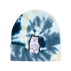 RIPNDIP Lord Nermal Tie Dye Beanie (Navy/Peach)