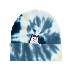 RIPNDIP Lord Nermal Tie Dye Beanie (Navy/Peach)