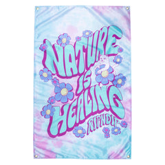 RIPNDIP Nature Is Healing Wall Banner (Aqua/Pink)
