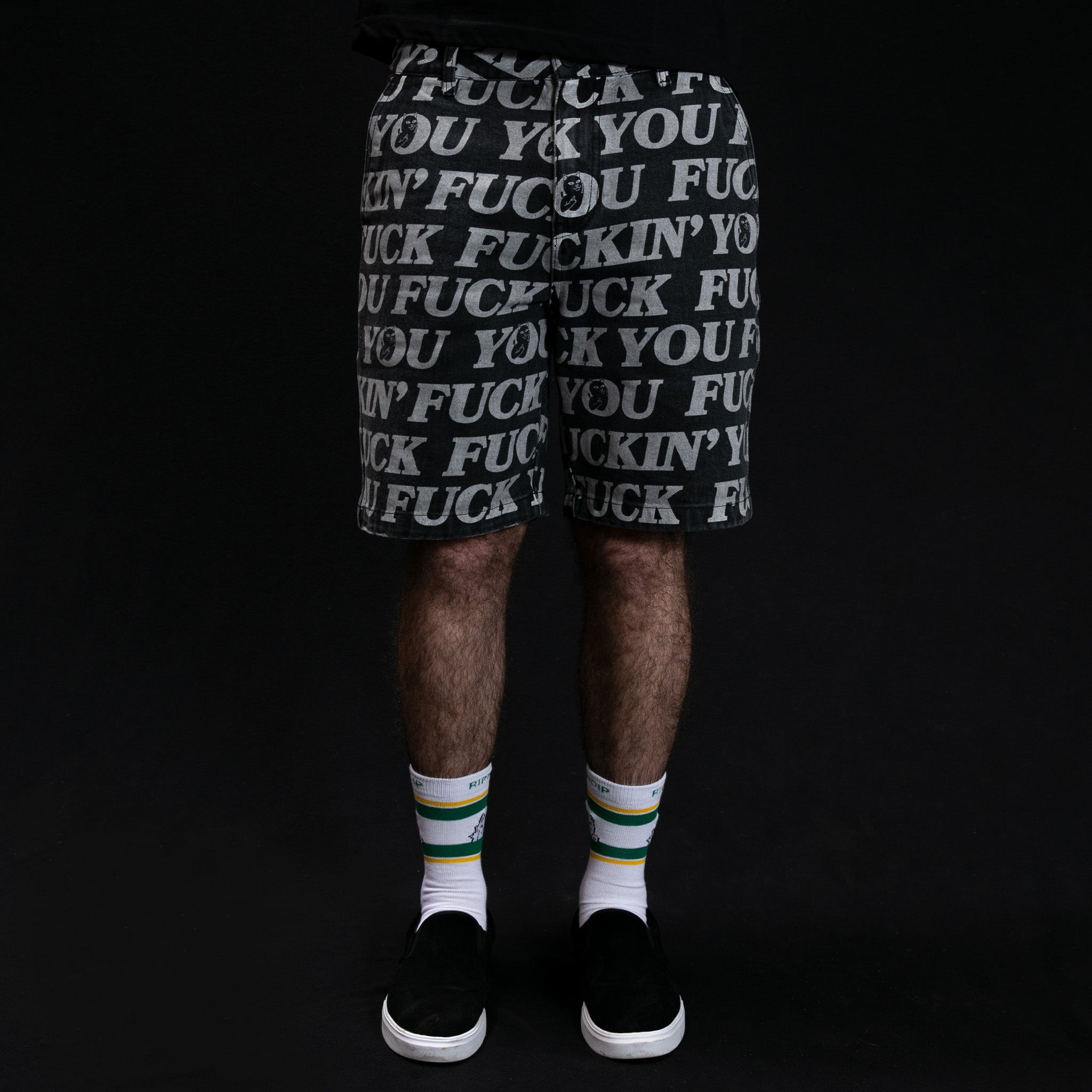 RIPNDIP Fuckin Fuck Denim Shorts (Black)