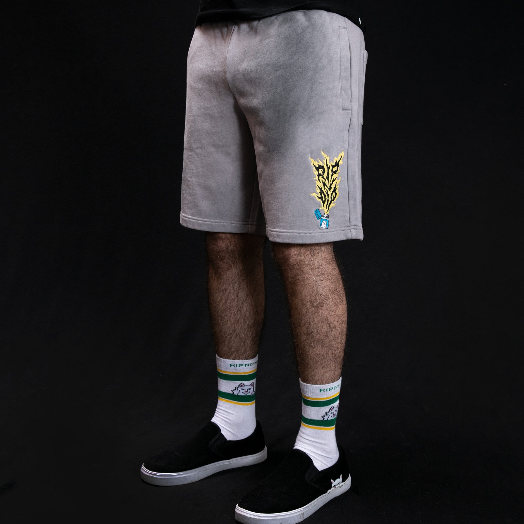 RIPNDIP Ripnlit Sweatshorts (Charcoal Faded Dye)