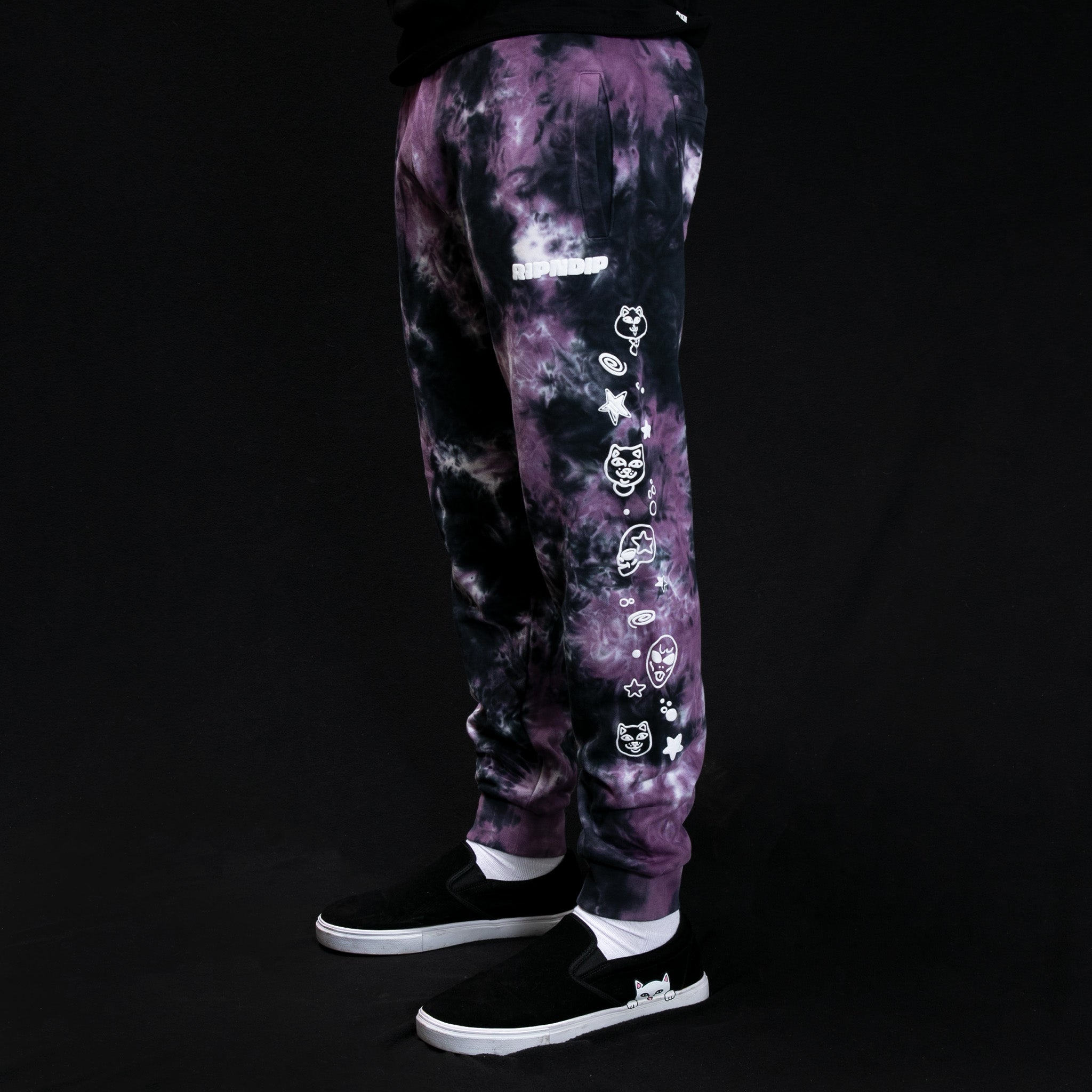 RIPNDIP Dance Forever Sweatpants (Black/Orchid Tie Dye)