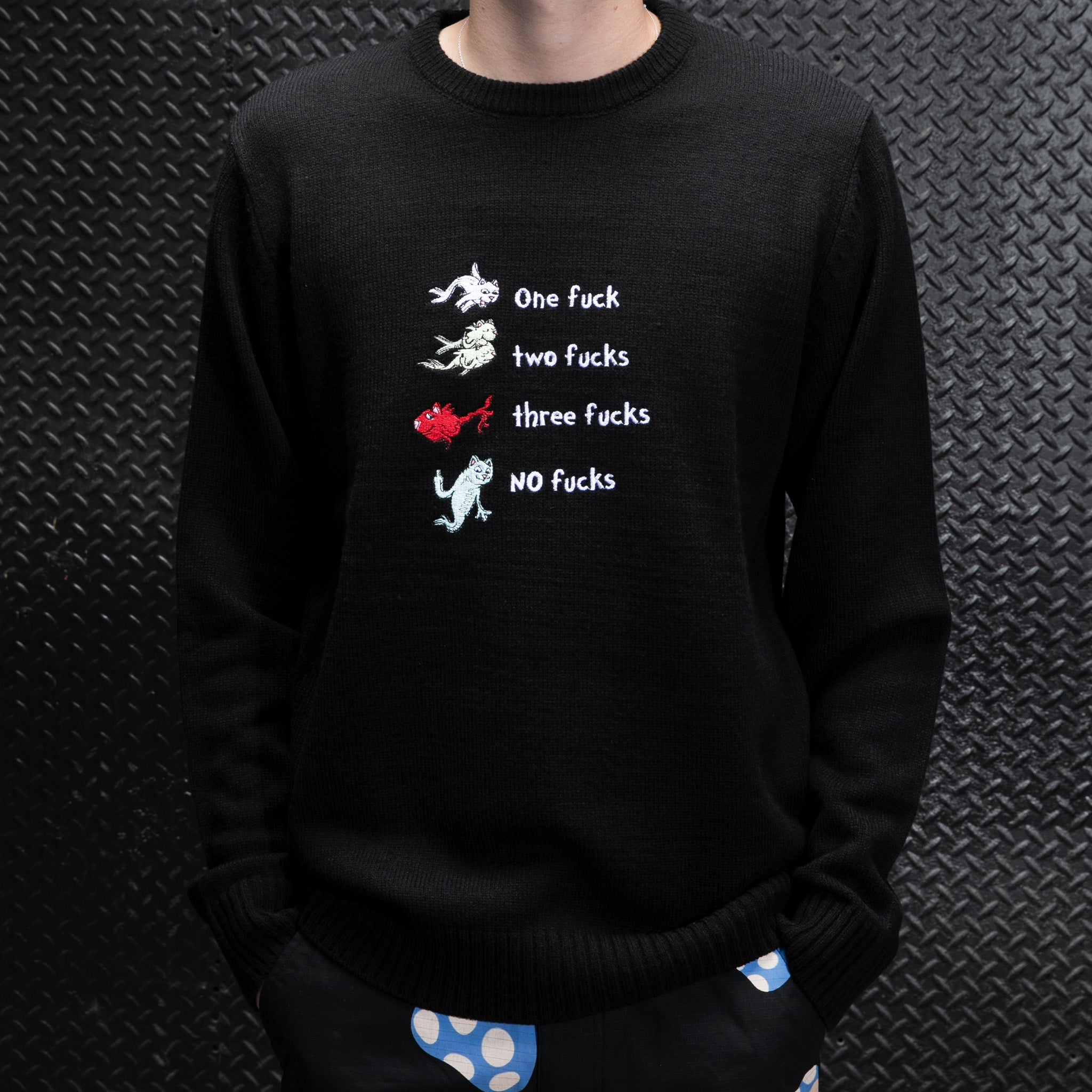 RIPNDIP Down By The Seashore Knit Sweater (Black)